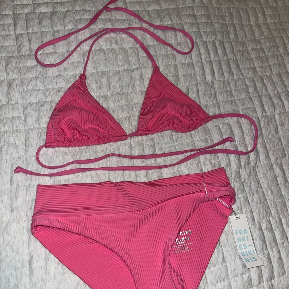 Frankie Ribbed Pink Bikini Set - M